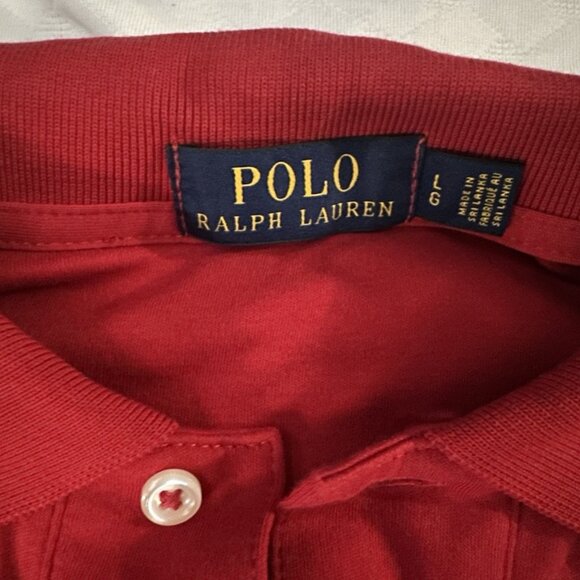 Polo Ralph Lauren Mens Red Polo Shirt Sz L Large - Picture 4 of 4
